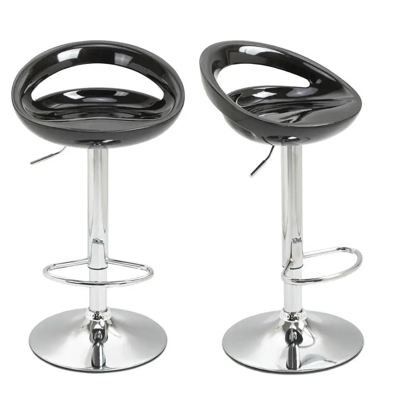 Set of 2 Adjustable Bar Stools with Swivel Seat
