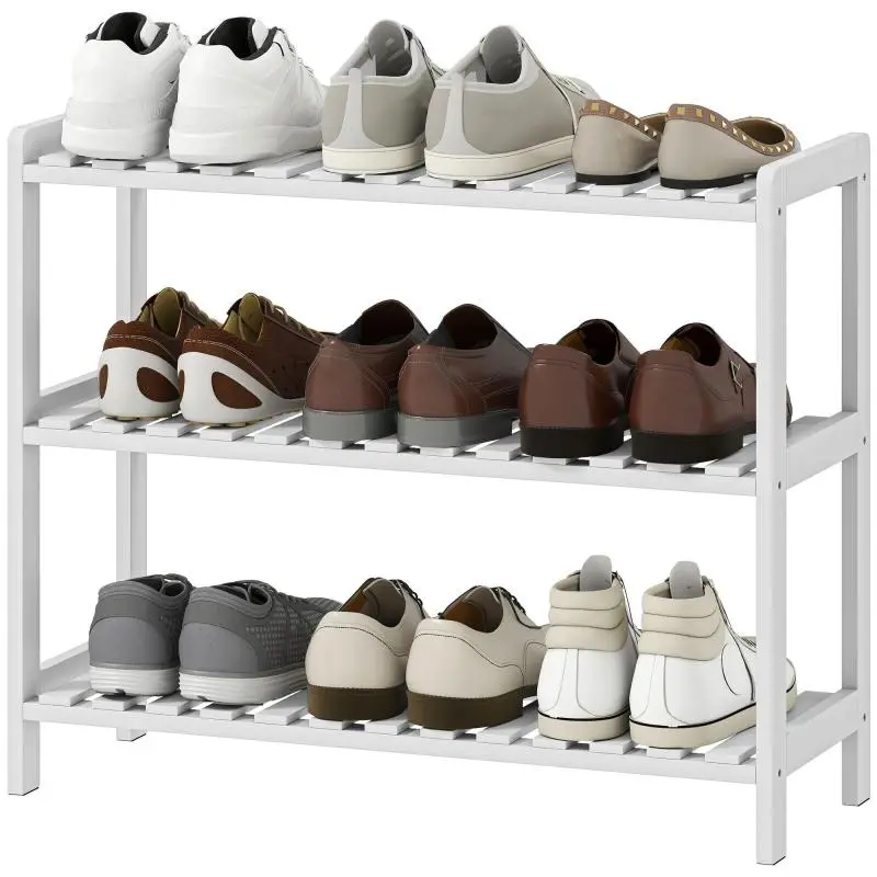 3-Tier Shoe Rack, White