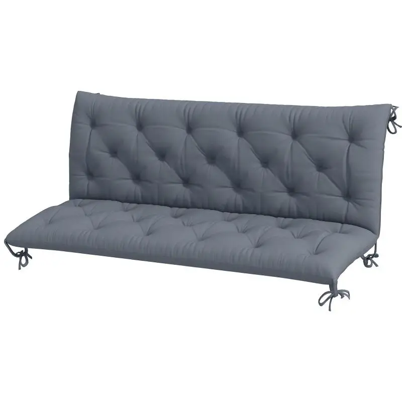 Garden Bench Cushion with Backrest, 150 x 98 x 8 cm, Grey