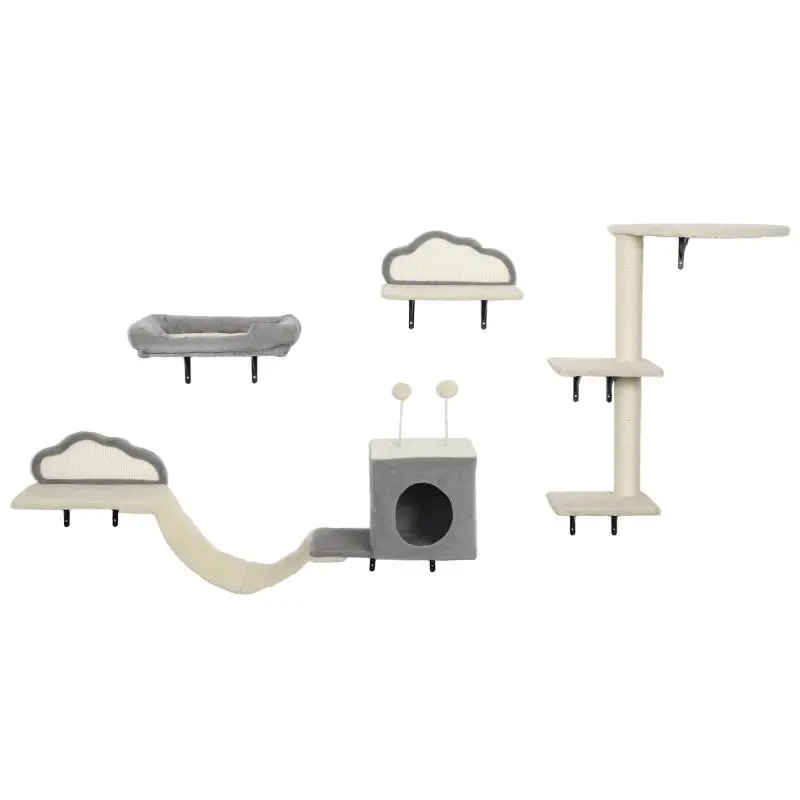 Wall-Mounted Cat Scratching Set, 4 Pieces