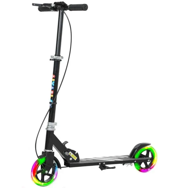 Kids Scooter with Light-Up Wheels and Double Brakes