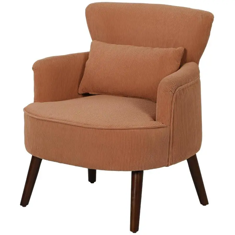 Upholstered Accent Armchair with Lumbar Pillow