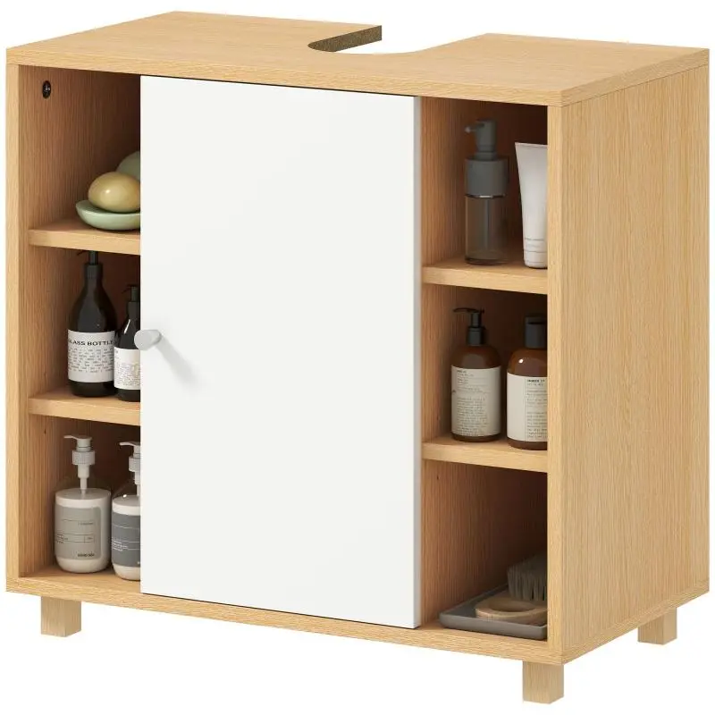 Under-Sink Bathroom Cabinet with 2 Doors and 6 Shelves