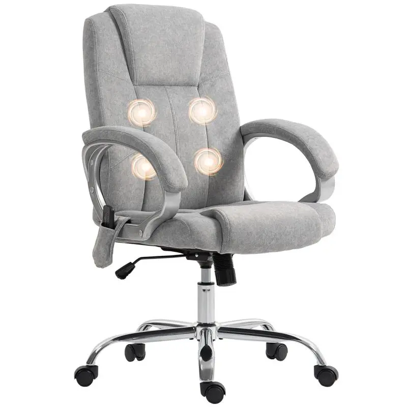 4-Point Massage Office Chair with Heating, Grey