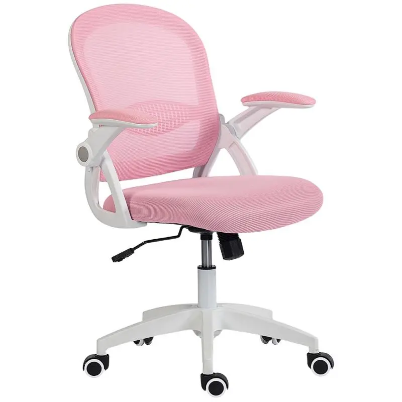 Ergonomic and Adjustable Office Chair with Mesh Backrest and Padded Seat, 65.5x61.5x88-97.5 cm, Pink