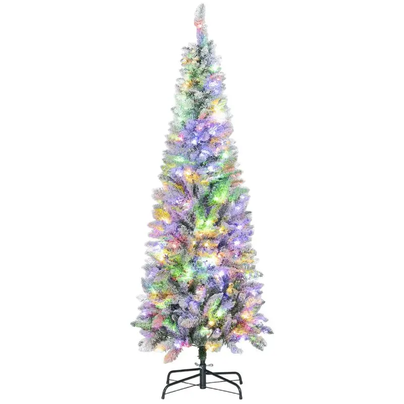 Snow-Dusted Christmas Tree with 180 LED Lights