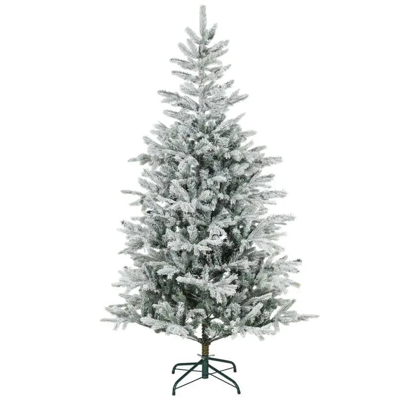 180 cm Flocked Christmas Tree with Metal Base