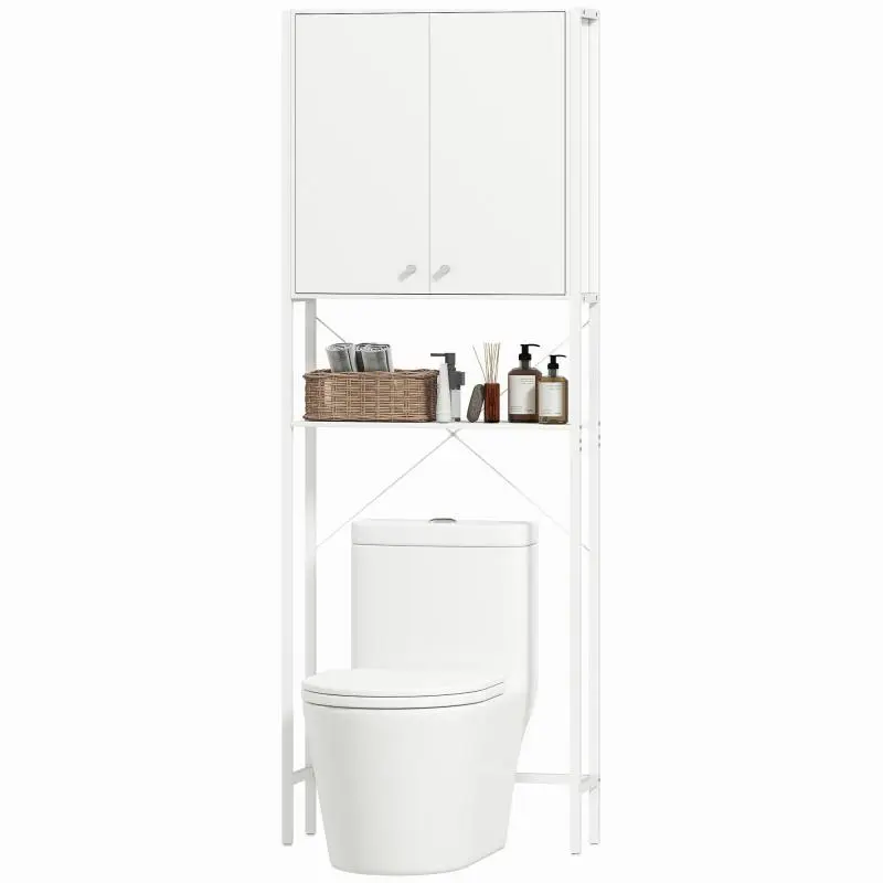 Over-Toilet Bathroom Unit with Cabinet and Shelf