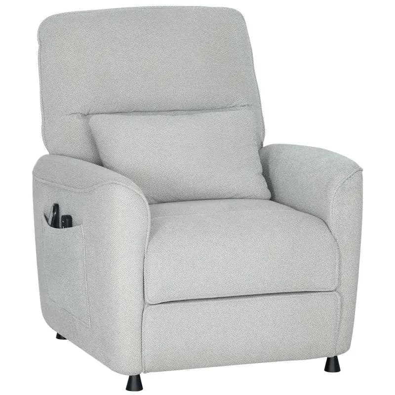 Recliner Armchair with Heat and Massage, Light Grey