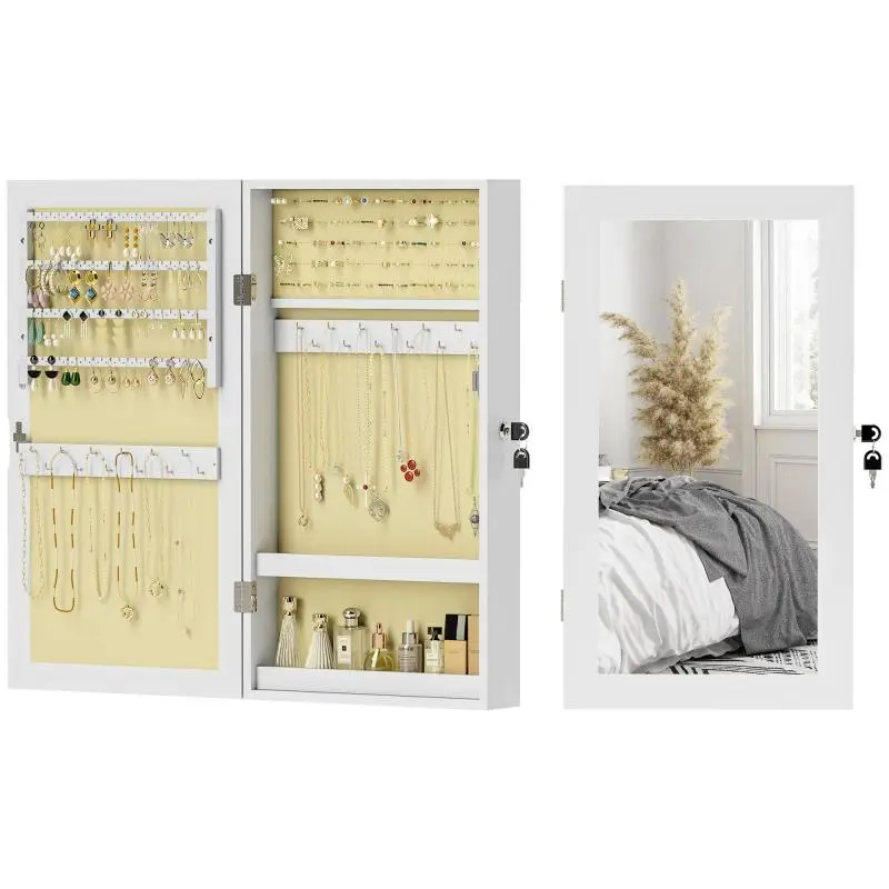 Wall-Mounted Mirrored Jewellery Cabinet