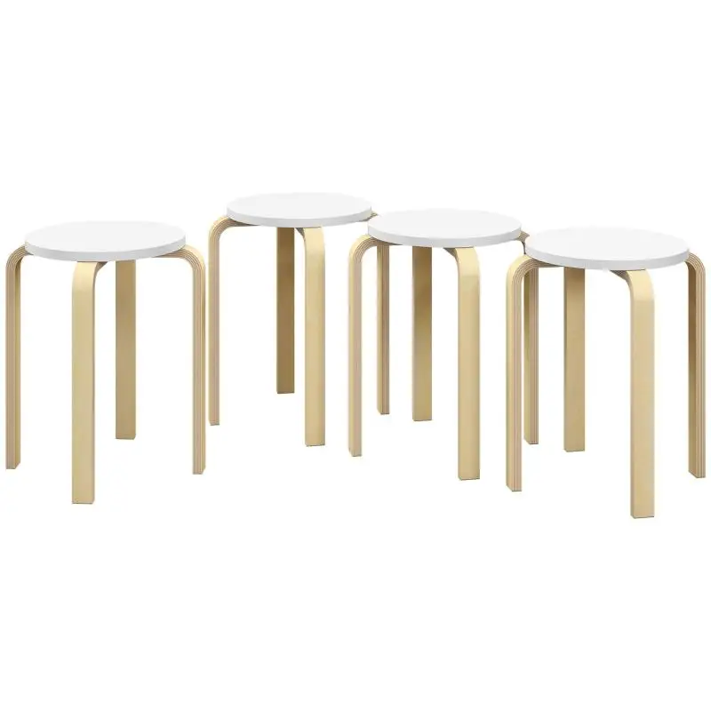 Set of 4 Stackable Round Stools