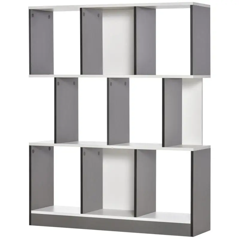 8-Shelf Bookcase, 100 × 27 × 124 cm, Charcoal Grey