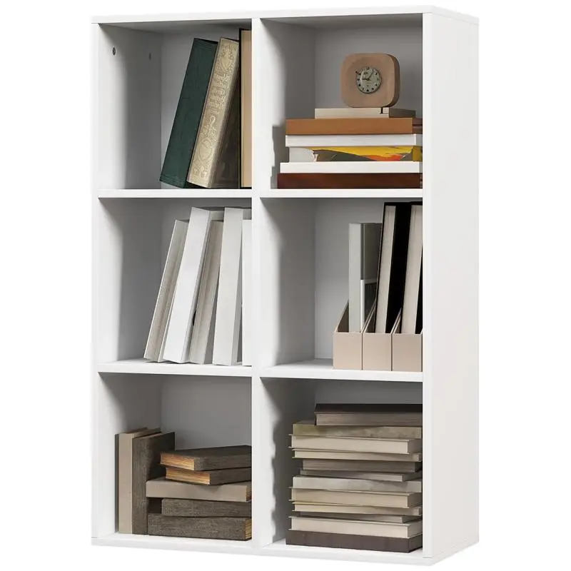 6-Cube Bookcase, 65.5 × 30 × 97.5 cm, White