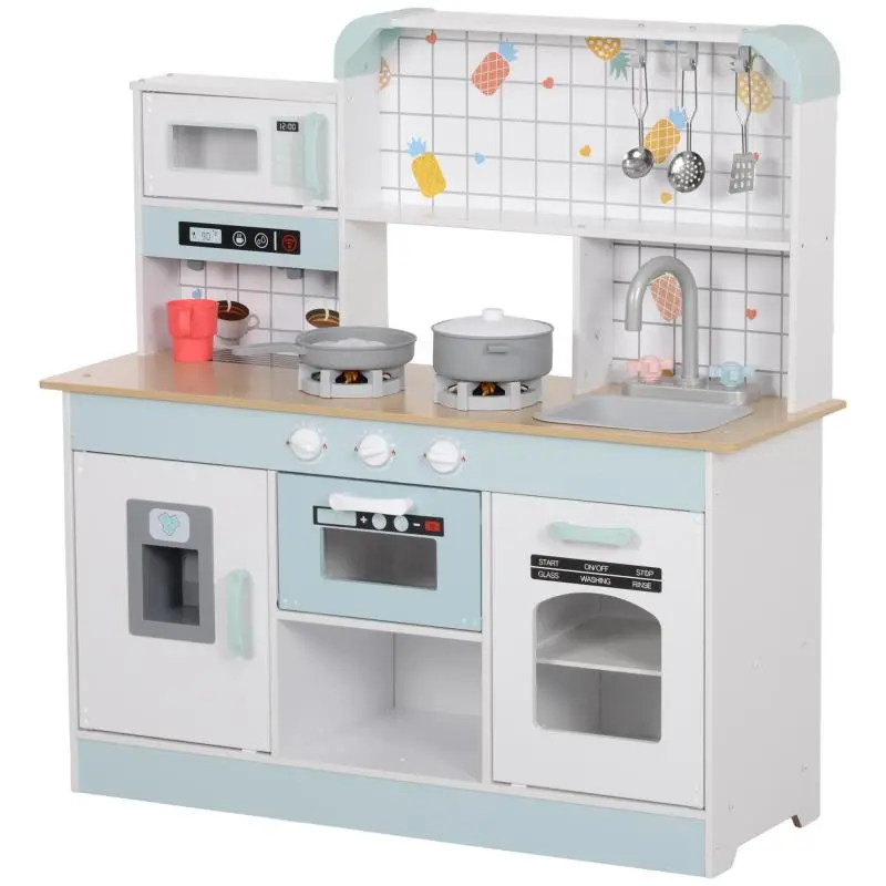 Wooden Toy Kitchen with Lights and Sounds