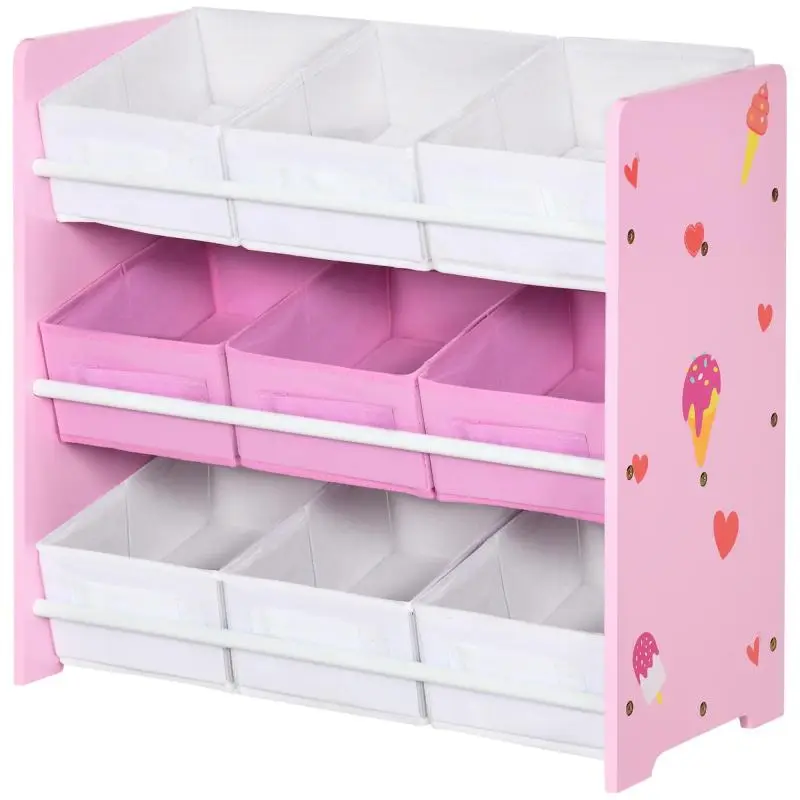 Toy Cabinet with 9 Removable Baskets