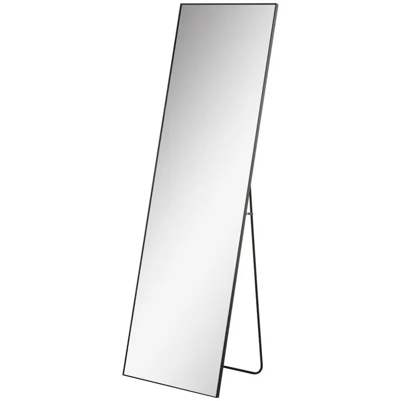 Full-Length Wall-Mounted or Floor-Standing Mirror, Black