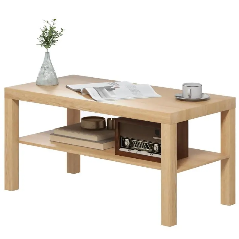 Rectangular Coffee Table with Shelf, 90 x 45 cm