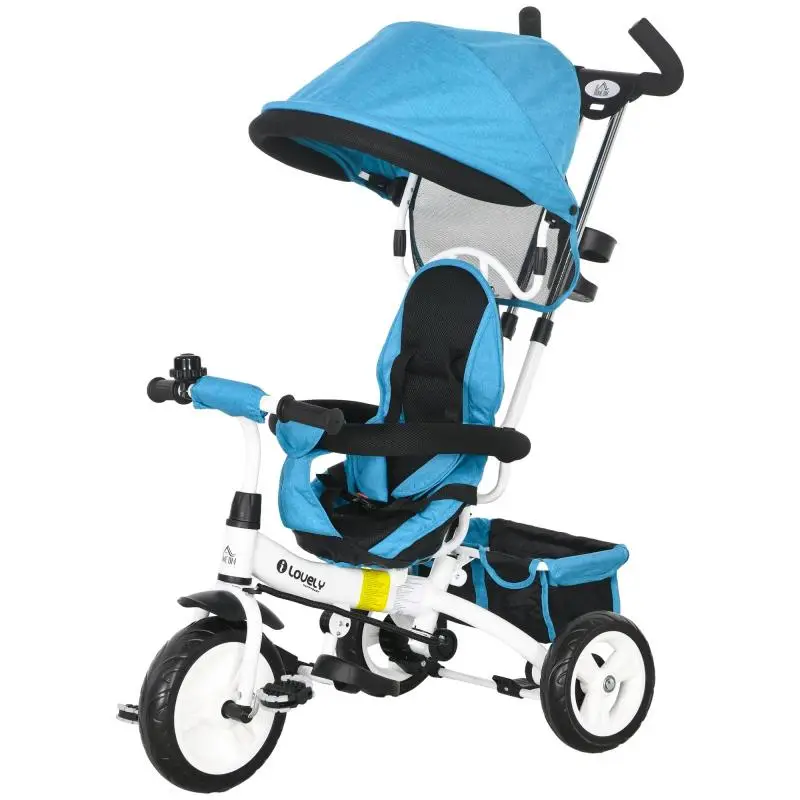 Kids Tricycle with Push Handle, Blue