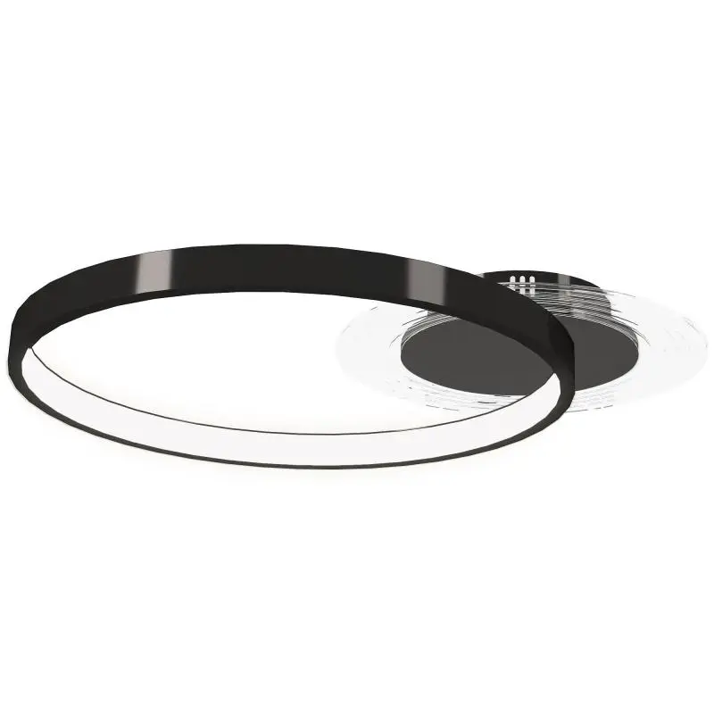 2-Ring LED Ceiling Light, Black, 30 W