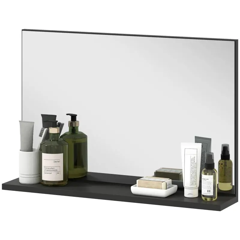 Wall-Mounted Bathroom Mirror with Shelf, 60 cm