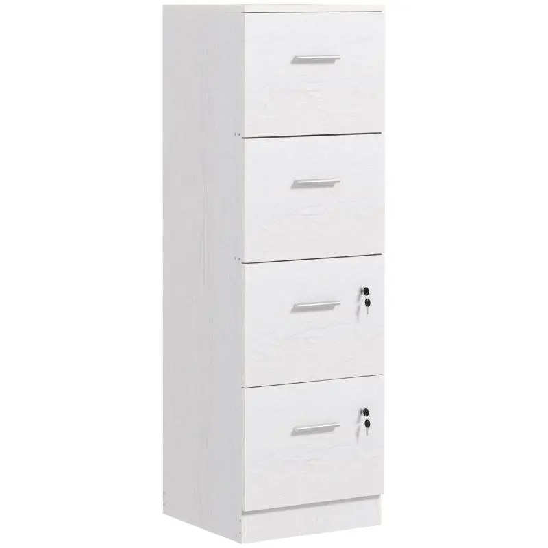 4-Drawer Office Cabinet with Locks, 130.8 cm