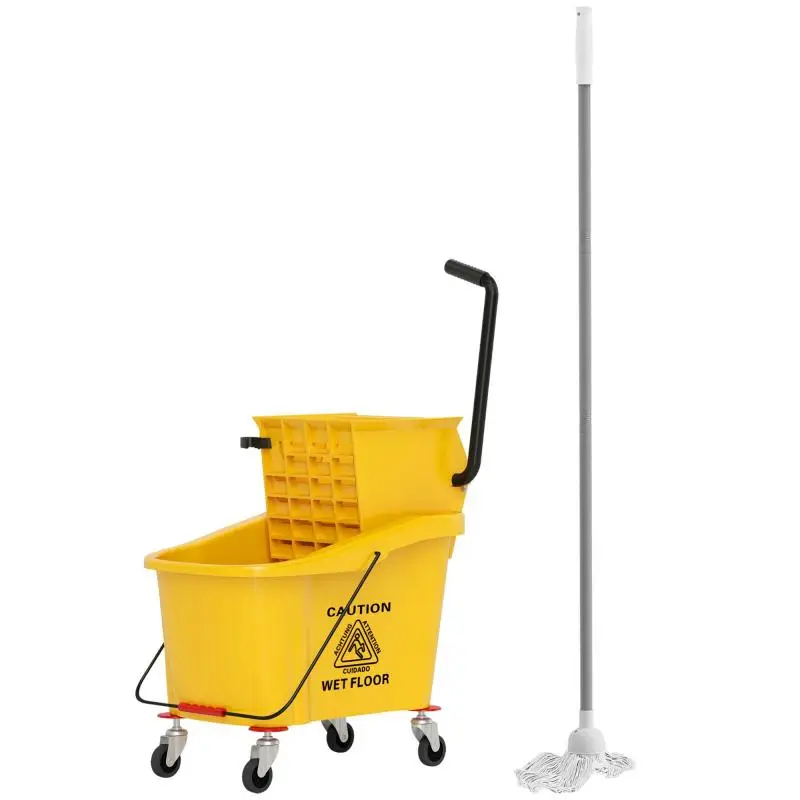 36 L Floor Cleaning Bucket with Wringer and Wheels