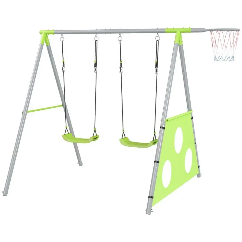 3-in-1 Kids’ Garden Playset with Swing and Goal, 238 cm