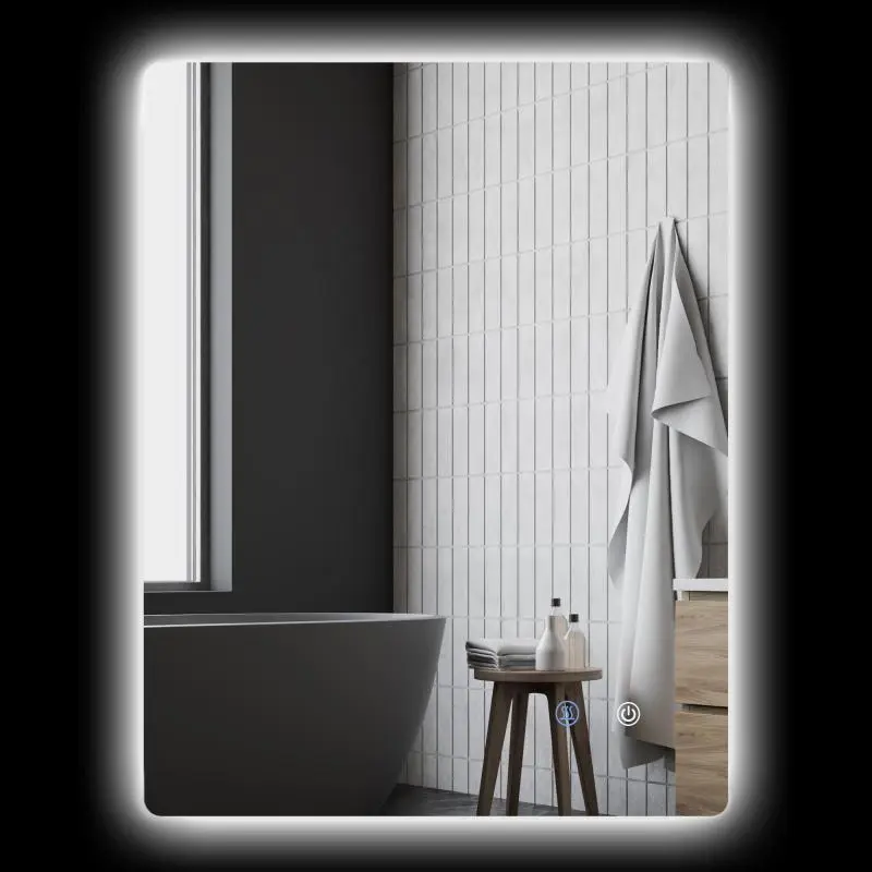 Bathroom Mirror with Adjustable LED Lights, 70 × 50 cm