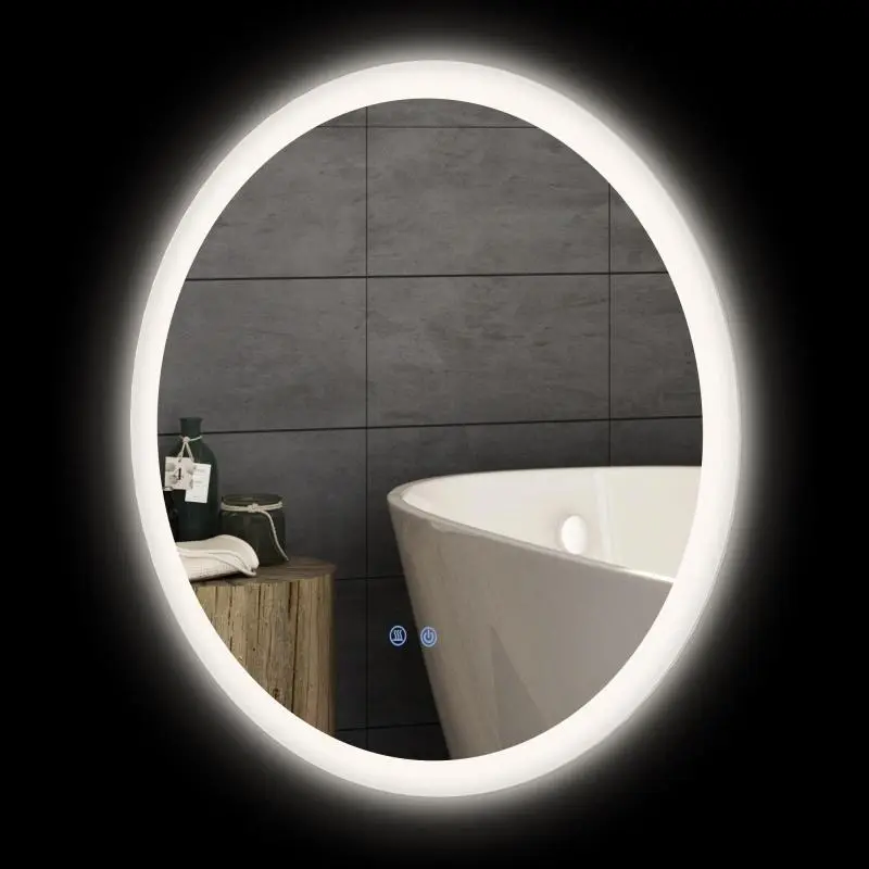 Bathroom Mirror with Adjustable LED Lights, Ø60 cm