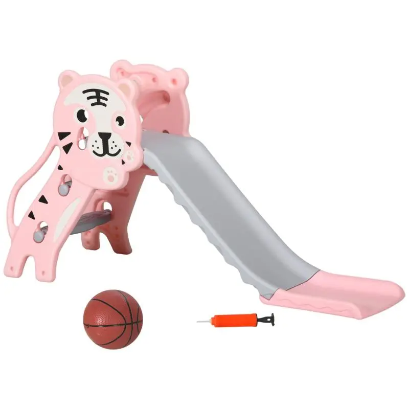 Plastic Slide with Basketball Hoop, 133 cm