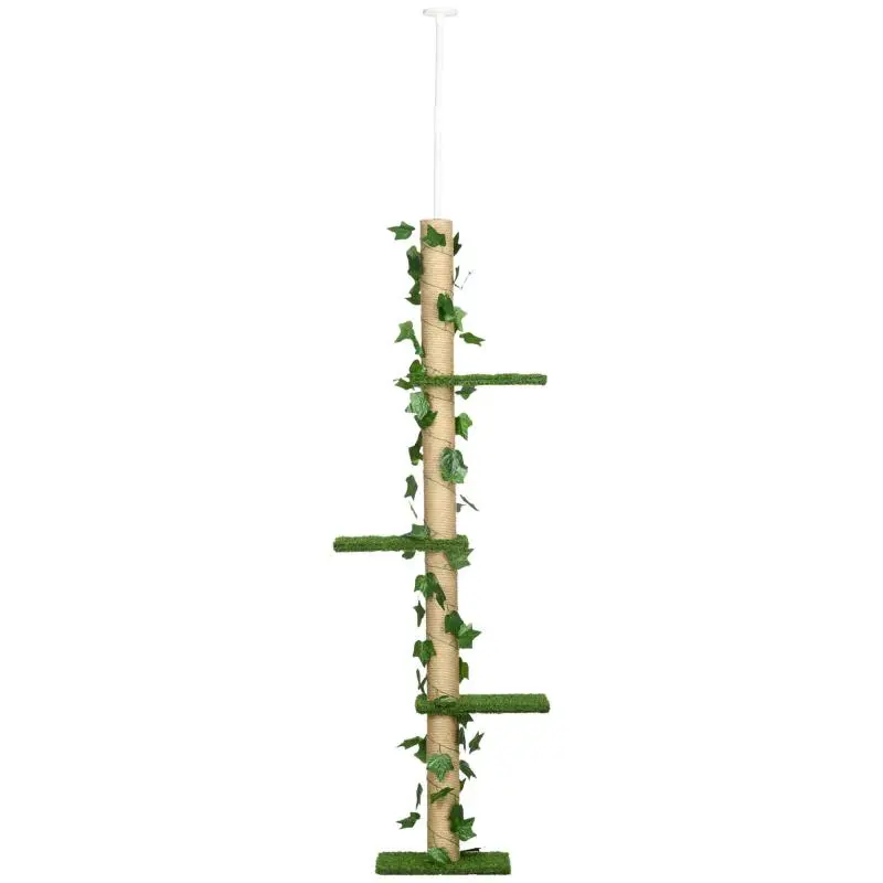 Adjustable Floor-to-Ceiling Cat Scratching Post, Green