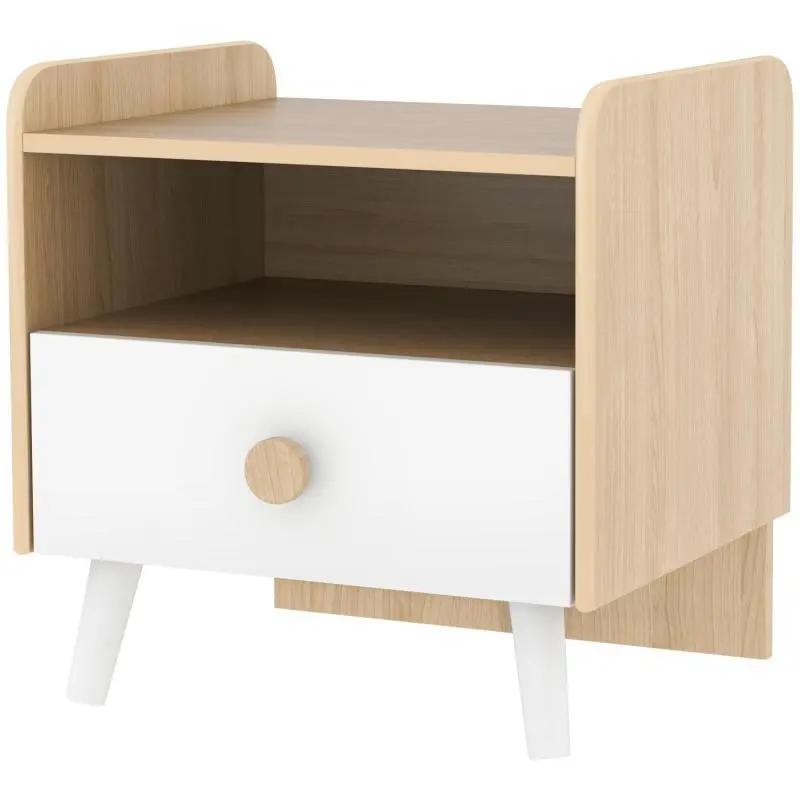 Children's Bedside Table with Drawer, White
