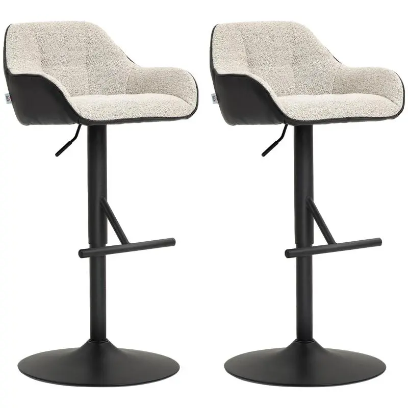 Set of 2 Height-Adjustable Bar Stools