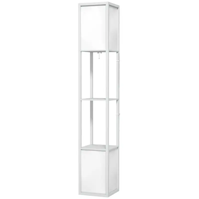 Floor Lamp with 2 Shades and 2 Shelves