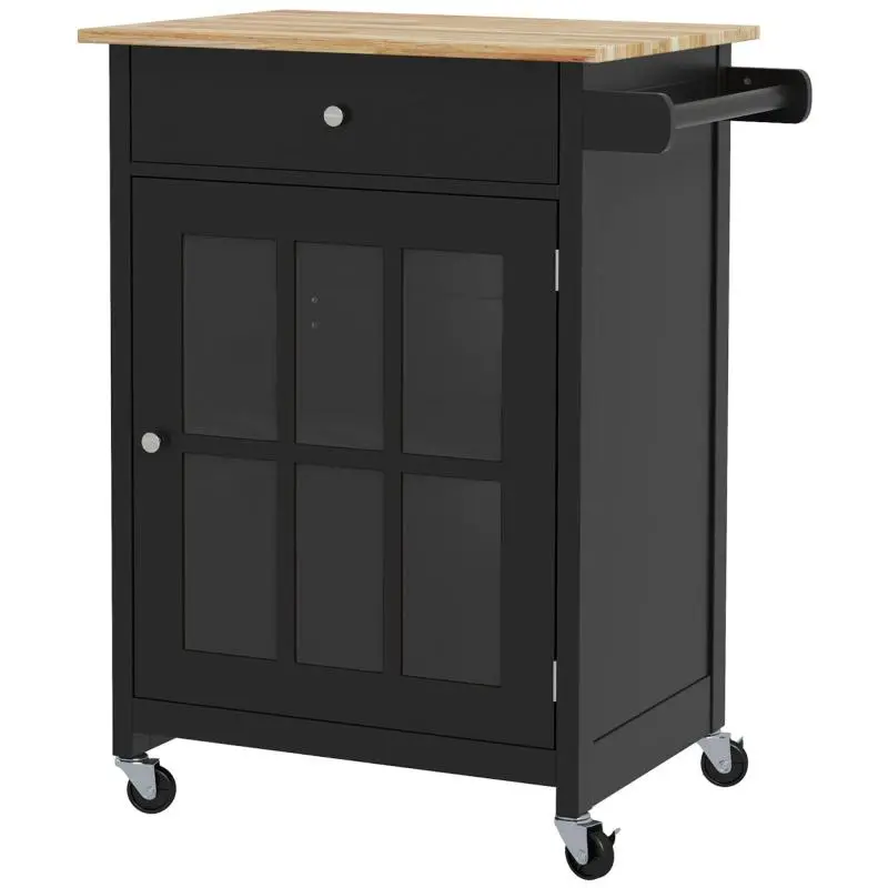 Kitchen Trolley with Drawer and Towel Rack, 67 x 48 x 86.5 cm