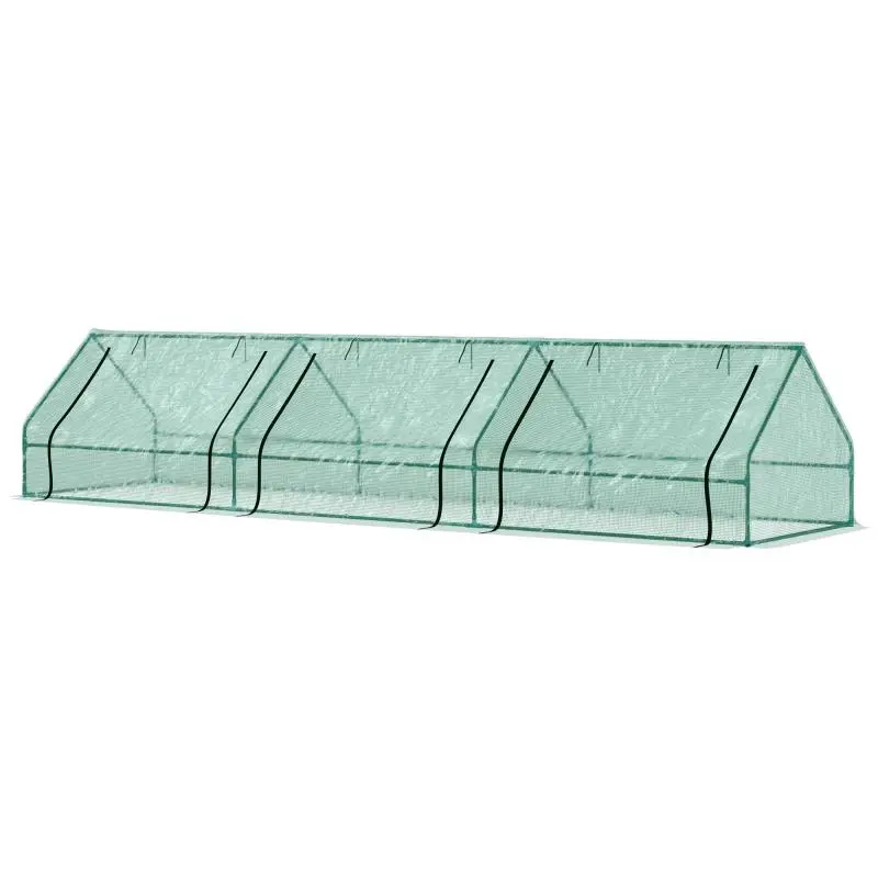 Mini Greenhouse with 3 Roll-Up Entrances