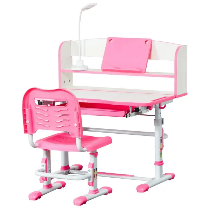 Adjustable Children's School Desk with LED Light