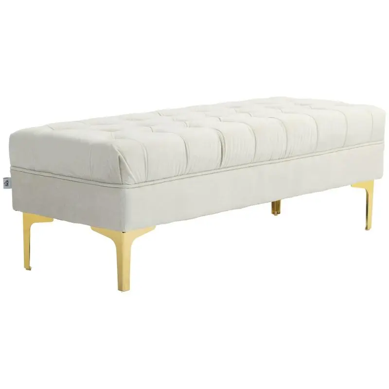 Upholstered Bench, 118 x 45 cm, Beige