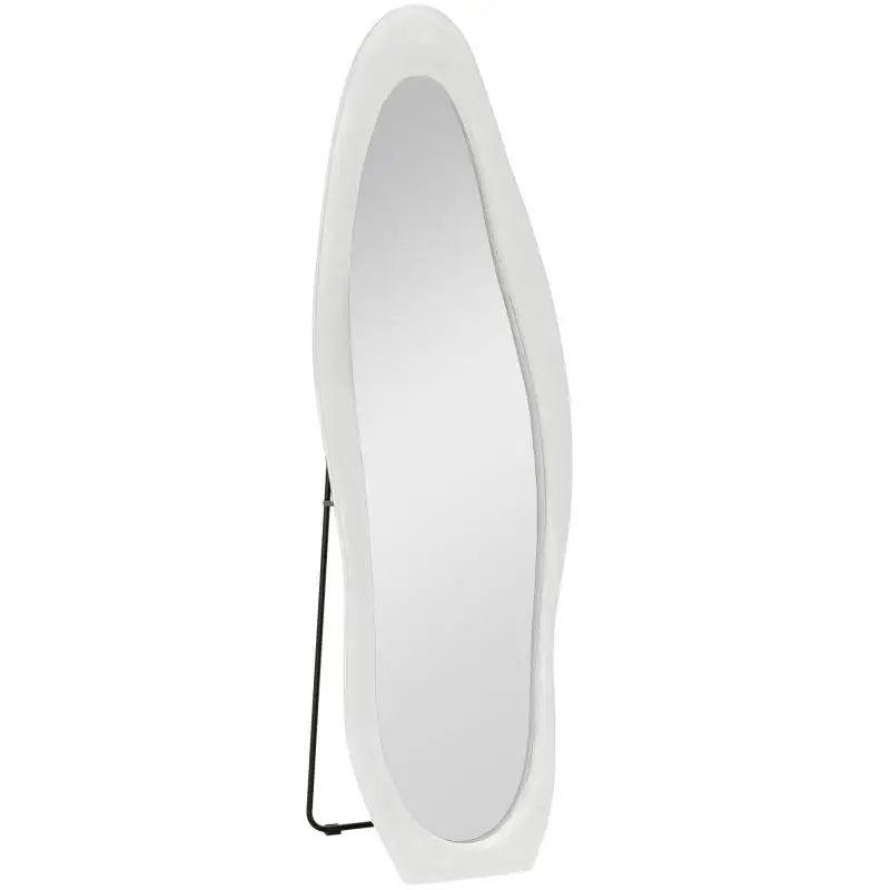 Full-Length Mirror with Wavy Velvet Frame, 160 x 50 cm