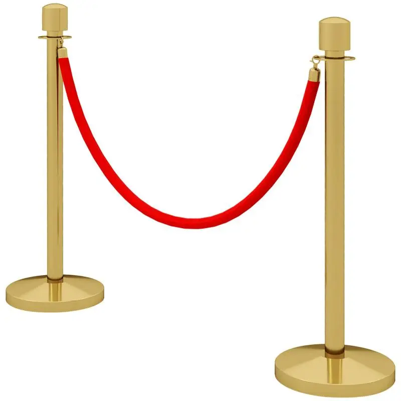 Gold Stanchions with 1.5 m Velvet Rope