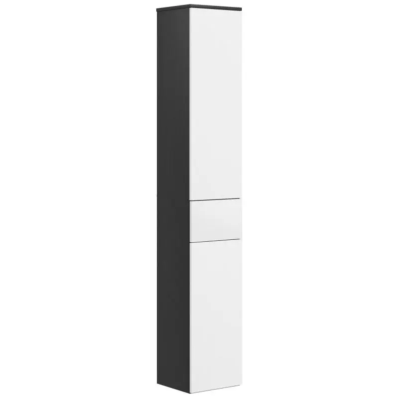 Bathroom Tall Cabinet with 2 Cupboards and Drawer, 180 cm