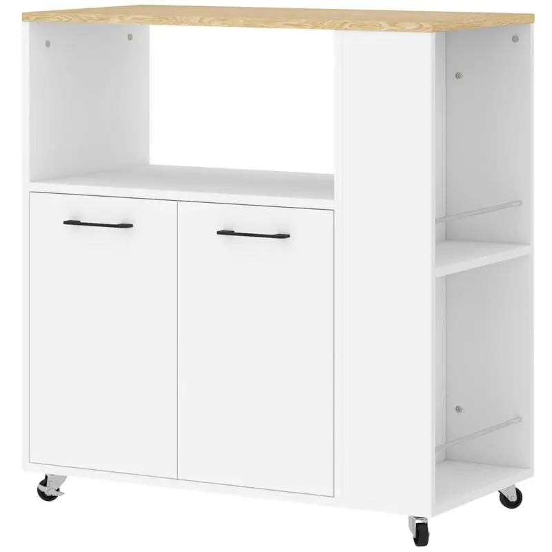 Kitchen Trolley with Cabinet and Spice Racks