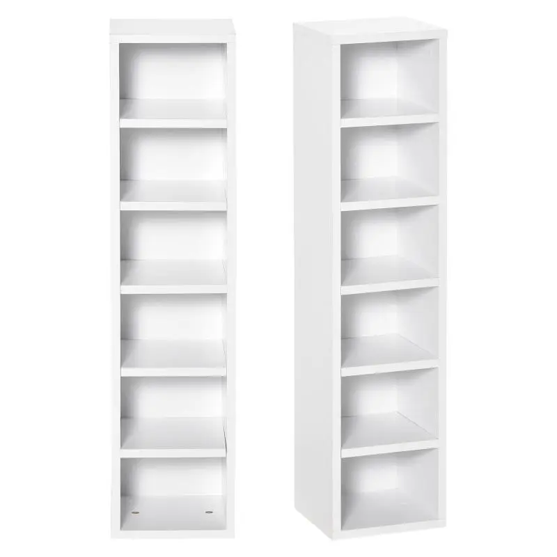 2-Piece CD Shelf Bookcase Set, White