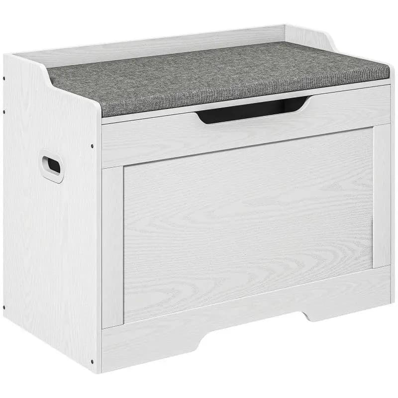Wooden Storage Bench with Cushion, 103 L