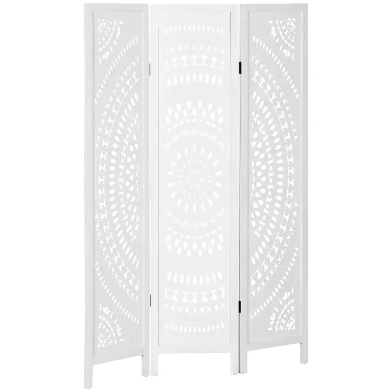 3-Panel Folding Room Divider, 120 cm, White