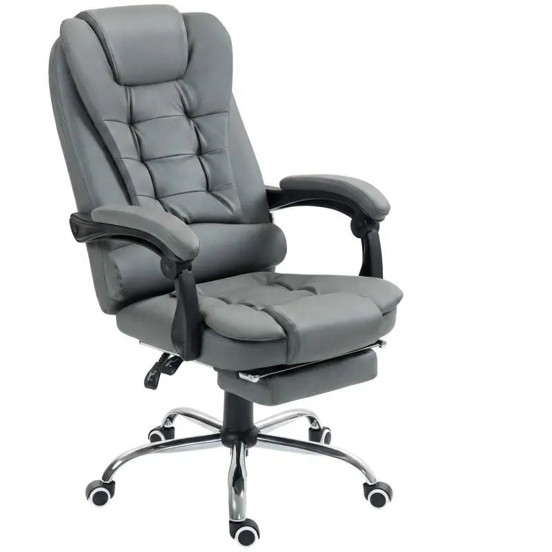 Ergonomic Office Chair with Footrest, Grey