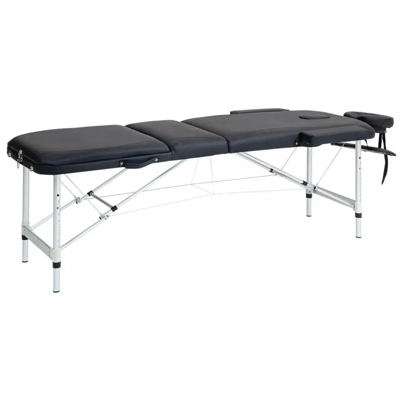 Folding Massage Table, Height Adjustable, Black
