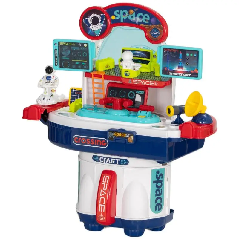21-Piece Space-Themed Toy Workbench with Lights and Sounds