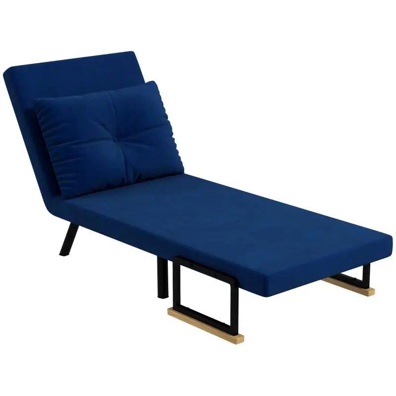 3-in-1 Sofa Bed with Reclining Backrest, Blue