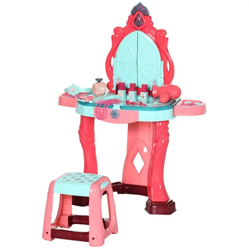 Girls' Dressing Table with Stool and Lights